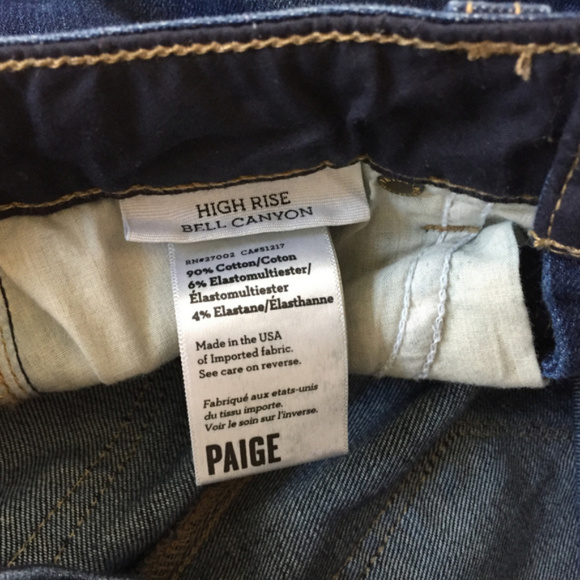 Paige High Rise Bell Canyon Flare Jeans 24 Dark - Picture 6 of 7